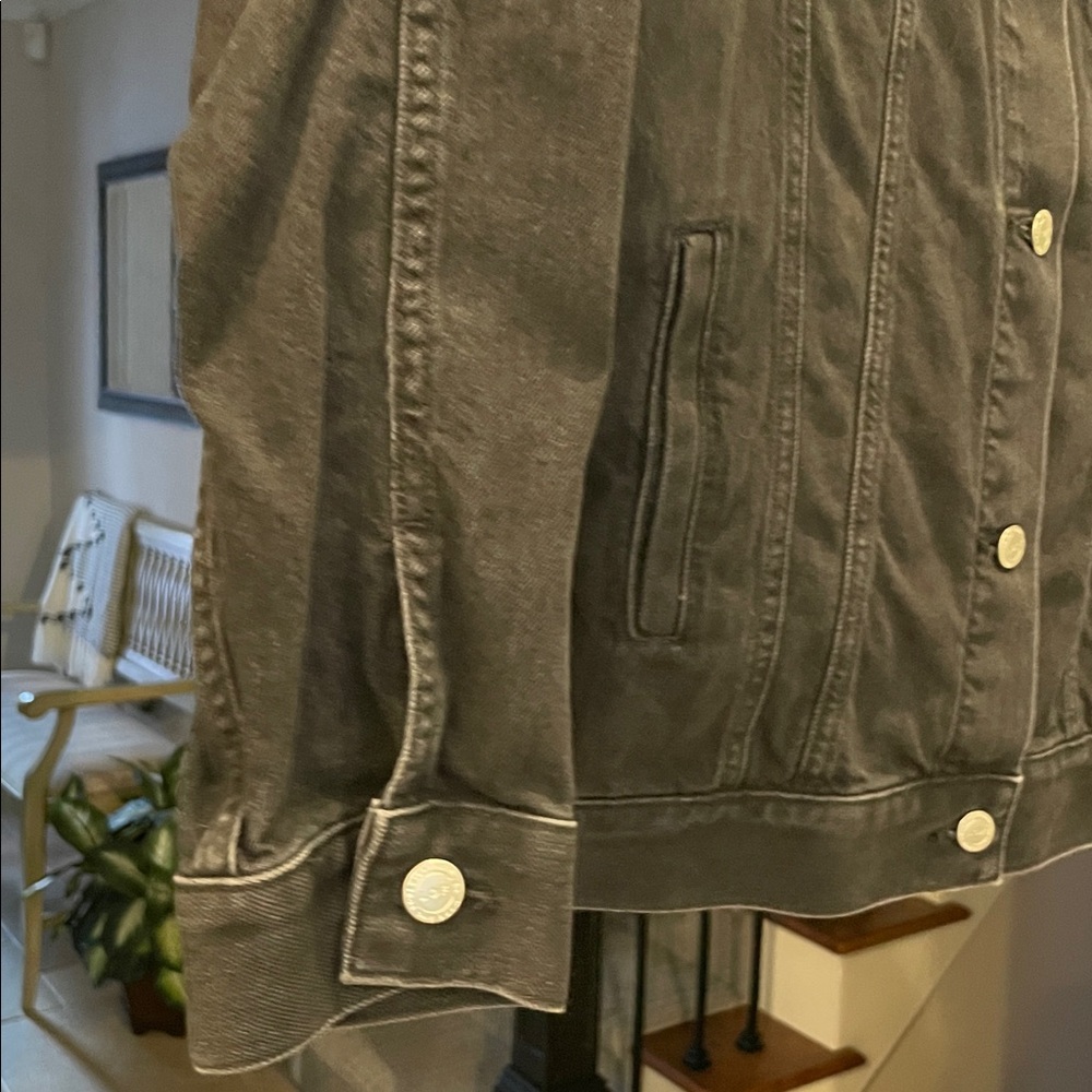 LOFT Black Denim Jacket, Size M - Picture 6 of 7